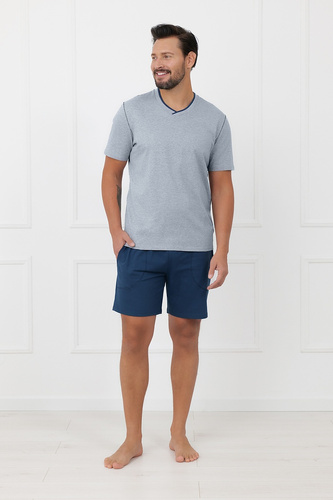 Pigiama uomo Devon Italian Fashion cotone manica corta melange