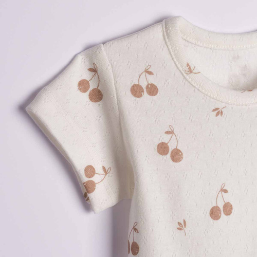 224006 Nicol Body neonata bambina 100% cotone sangallo ciliegie