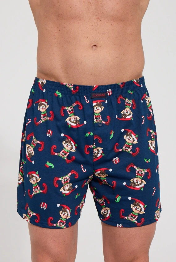 Boxer da uomo Cornette 016/26 Elf 2 comodi in cotone natalizi