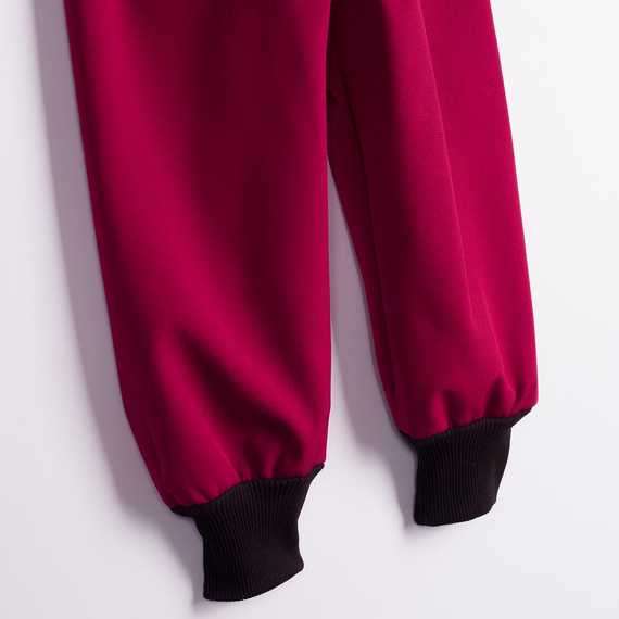 Nicol Pantaloni softshell bambini 229051 con pile, vita alta, polsini - bordeaux