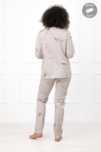 Italian Fashion Filka Pigiama donna Mega Soft lunga con gatti e tasche