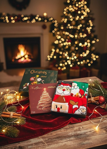 Set di calzini natalizi M898 Wik Unisex- 4 paia di calzini natalizi in scatola