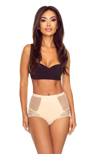 Slip da donna Lapinee Livia 5045 vita alta modellante pancia pizzo - beige