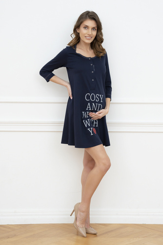 Camicia da gravidanza e allattamento Balm. manica 3/4 Italia Fashion - blu navy