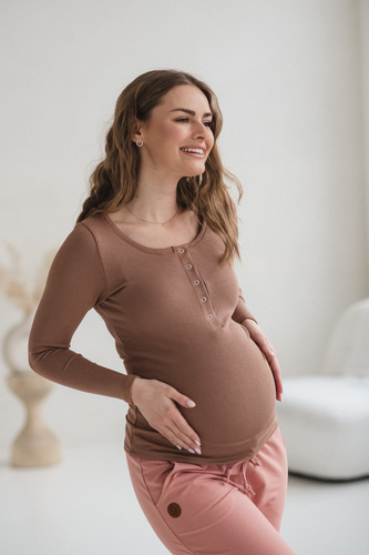 Tummy Milk&Love maglia premaman e allattamento in viscosa toffee
