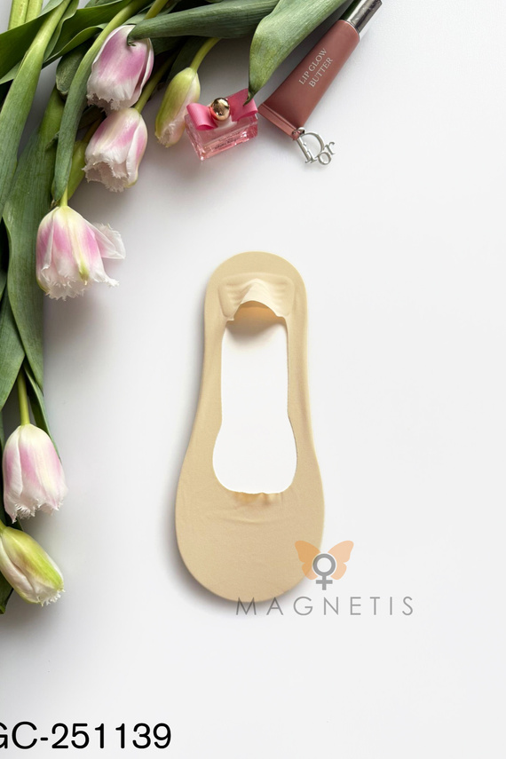 Calzini ballerina invisibili Magnetis GC-251139 cotone silicone beige
