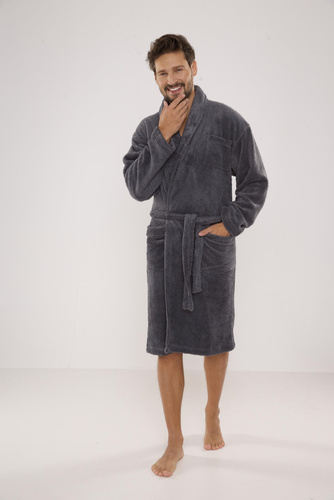 811 Accappatoio in felpa da uomo De Lafense - grigio