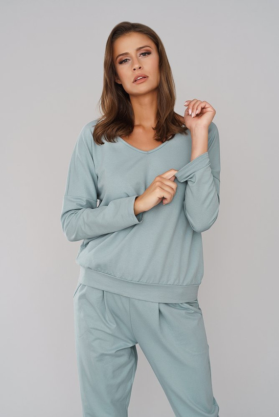 Karina Donna set manica lunga, pantaloni Moda Italiana - menta