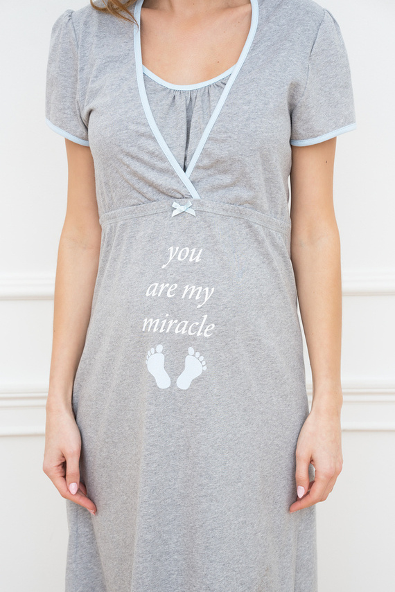 Carlina Chemise gravidanza e allattamento Moda italiana - melange/blu