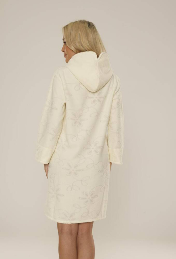 409 Accappatoio corto Jacquard da donna De Lafense - ecrù