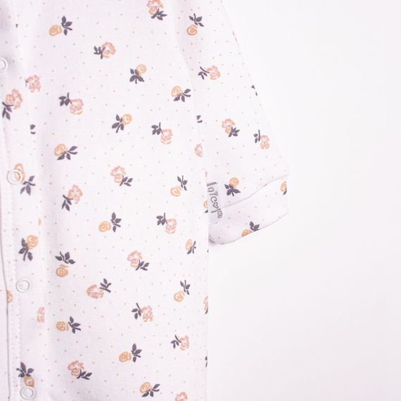 220032 Pagliaccetto neonato Nicol 100% cotone manica lunga con delicata stampa floreale