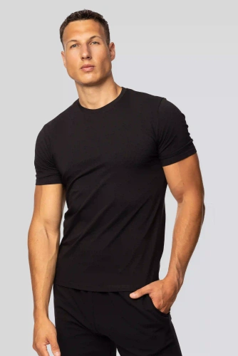 T-shirt Urban da uomo in cotone nero- Vestibilità classica, alta qualità, flessibilità, comfort per tutto il giorno