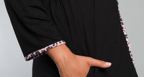 Eila Bis Accappatoio manica 3/4 Moda italiana - stampa leopardo