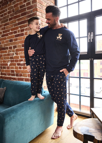 593/179 966/179 Big Boss Cornette - pigiama bambino blu navy, 100% cotone