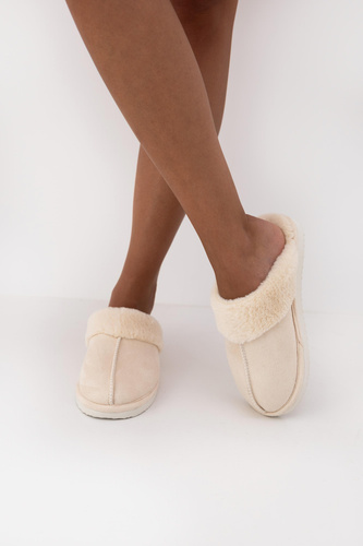Pantofole Tiffanny Sensis - Pantofole da donna in maglia soffice e finta pelle scamosciata | Punta coperta, suola imbottita