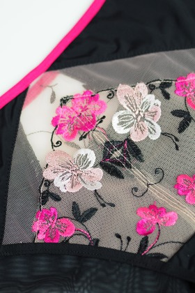 Mediolano Orchid 19259 slip classici con rete e ricamo floreale