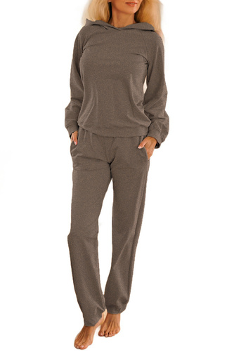 Tuta Brav donna Mirale | Set confortevole in cotone | Produzione polacca - grigio