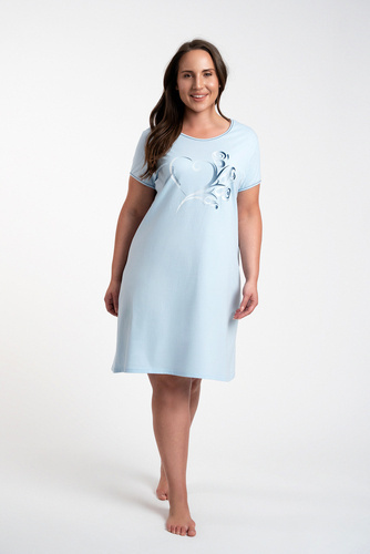 Camicia da notte a maniche corte Arietta Moda Italiana - blu