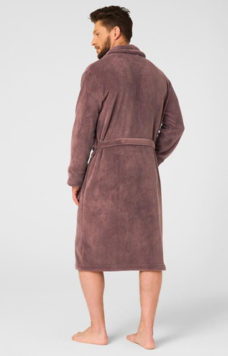 MGL 255 B25 Accappatoio marrone da uomo - classico, morbido, legato in vita