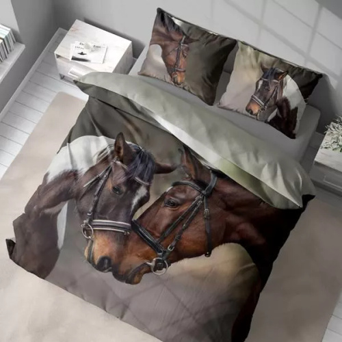 4990 Una biancheria da letto in microfibra 3D con motivo di cavalli - Detexpol