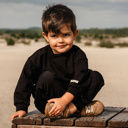 Simply Comfy Felpa per bambini Eevi - oversize, 100% cotone, nero