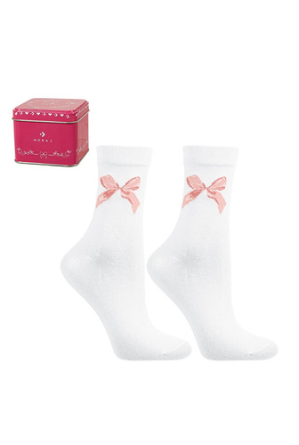 CSLW700-001 Calzini Moraj - Calzini da donna in scatola con delicato motivo a cartoncino, ideali per i regali