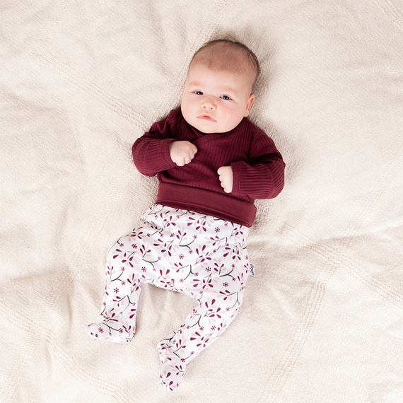 217096 Corpo Alisa in cotone Nicol a coste - manica lunga, bordeaux