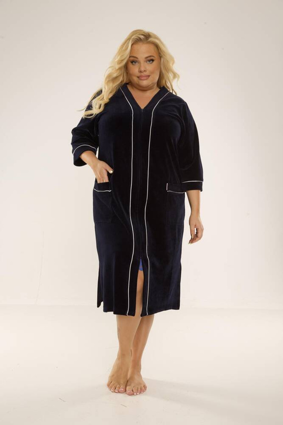 974 / 352 Vestaglia da donna in velluto Forex - blu navy