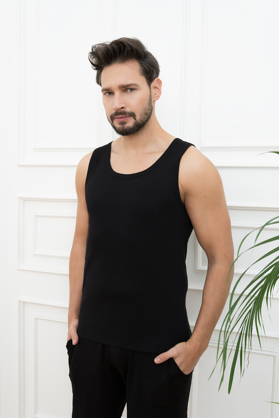 Paco Gilet a spalla larga da uomo Moda italiana - nero