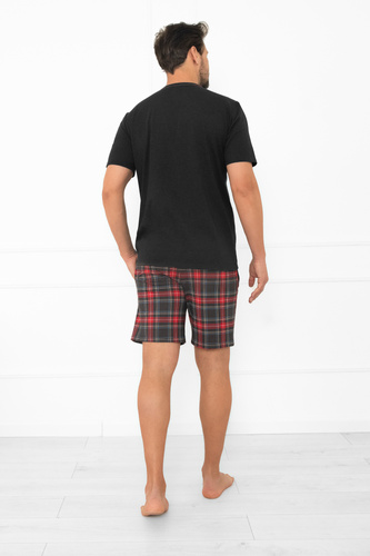 Rusoli pigiama uomo Moda italiana melange scuro - cotone a quadretti corto confortevole