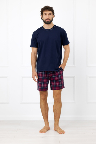 Italian Fashion Brajan pigiama uomo Mega Soft cotone pantaloncini a quadri