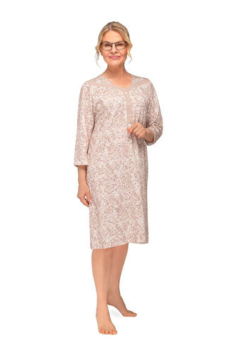 Camicia da notte Lidia II 270 Martel cotone foglie scollo V