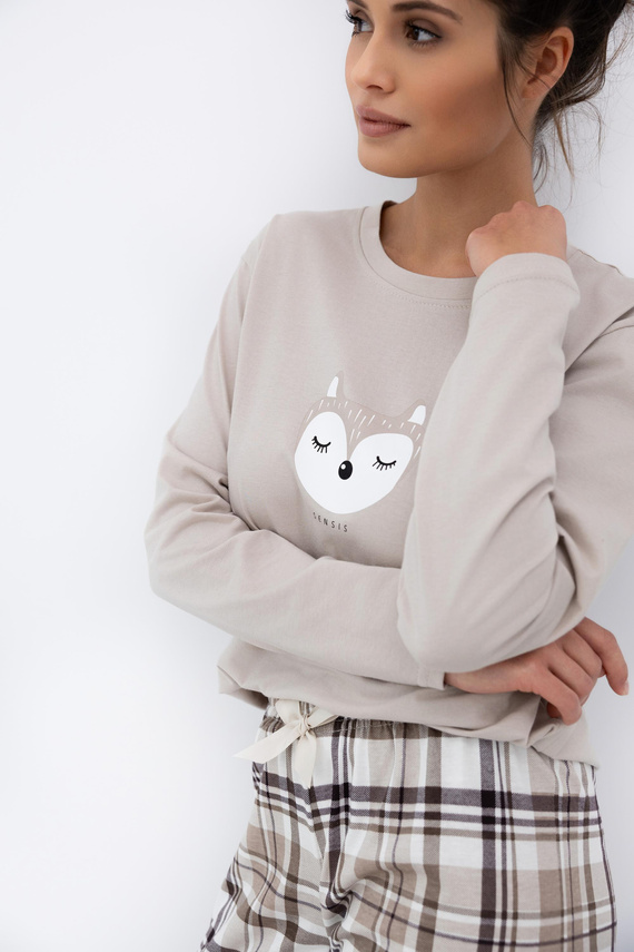 Pigiama donna Tinsley Sensis - cotone, lungo, a quadri