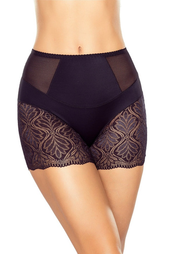 Eldar Vida nero - mutandine modellanti, vita alta, gambe in pizzo, microfibra