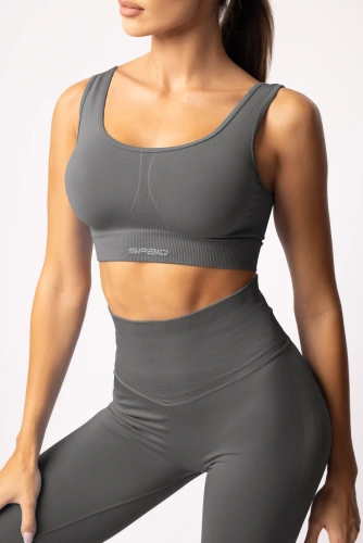 Reggiseno sportivo SPAIO Flex 2.0 senza cuciture in grafite - sostegno stabile e comfort