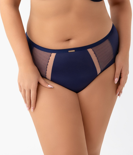 Gorsenia K442/1 Luisse - Mutandine a vita alta in microfibra e cabaret blu navy | Comode, piene, eleganti