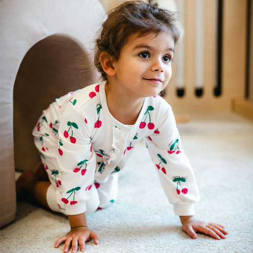 Tutina neonato Eevi Cherry senza piedi cotone morbida