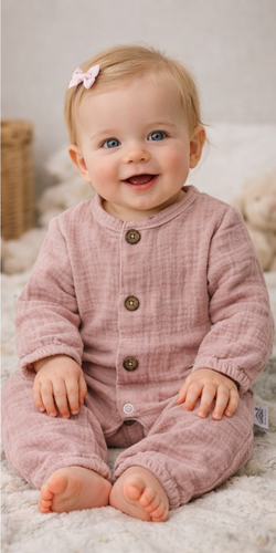 Just Muslin pajacifier 02235BSR Makoma rose- leggero, traspirante, 100% cotone