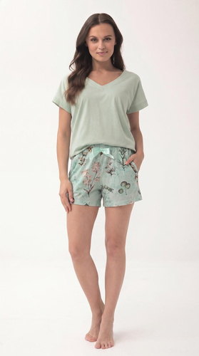 Pigiama da donna 1309 Luna in cotone con pantaloncini