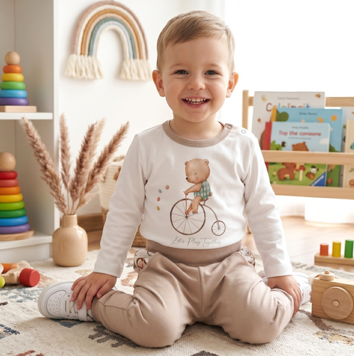 ABN-5589 Camicetta da bambino Circus di Nini - 100% cotone biologico, sicuro per la pelle, produzione polacca