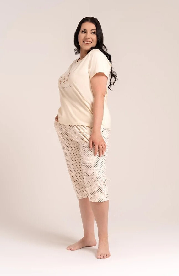 Pigiama donna Moraj PDD3200-020 pesca cotone pantaloni 3/4