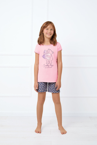 Pigiama da bambina Lotte Italian Fashion - rosa/stampa