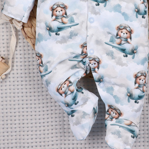 NINI BABY BEAR PILOT tutina neonato in cotone organico ABN-5747/PIL