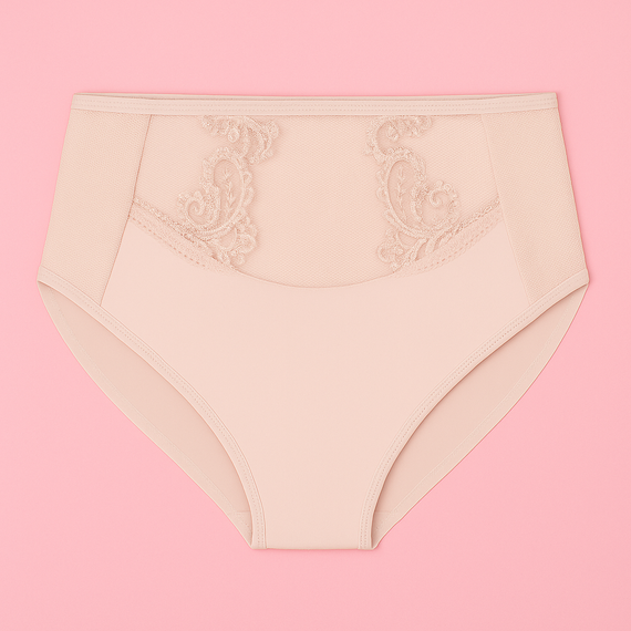 Mutandine da donna VF-474/469 - a vita alta, in pizzo, comfort Vena nudo