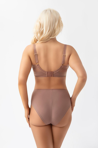 Gorsenia K566/1 VICKY Mocca Slip a Vita Alta in Microfibra e Tulle Pezzo Intero