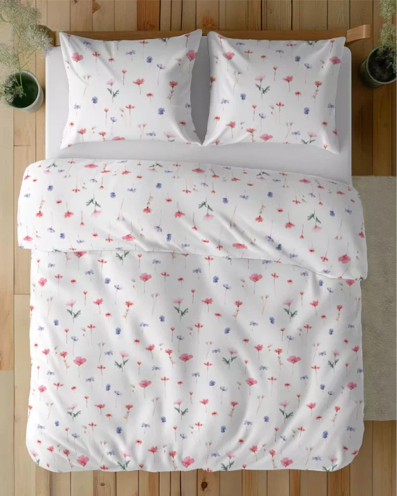 5486 B Detexpol Satin Stories bianco - rosa | 100% cotone, trama satinata, cerniera, confezione regalo