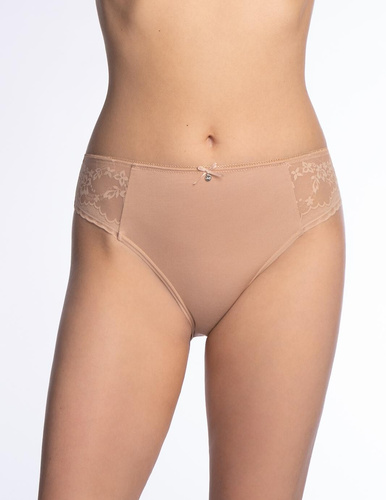 Slip da donna Lama L-MOD1601 BI-06 in modal con pizzo, confezione da 2 pezzi con fiocco