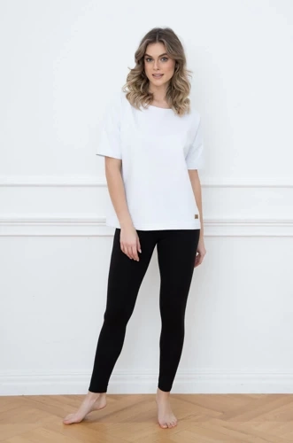 Alta Camicetta a maniche corte Moda Italiana - bianco