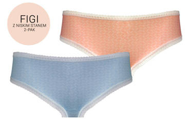 VF-2 Mutandine a vita bassa da donna 2 pezzi Vena blu/mandorla