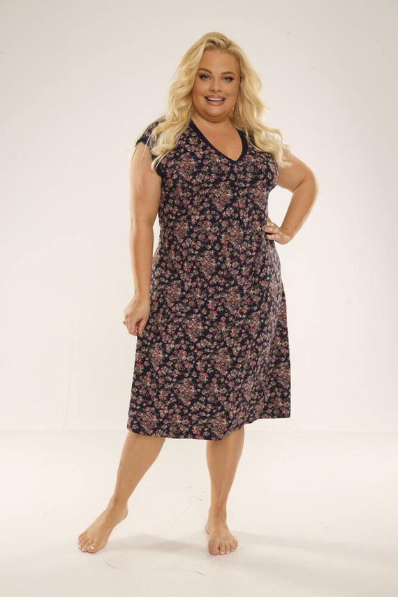 466/472 Mia Plus Size Camicia da notte Forex - blu marino